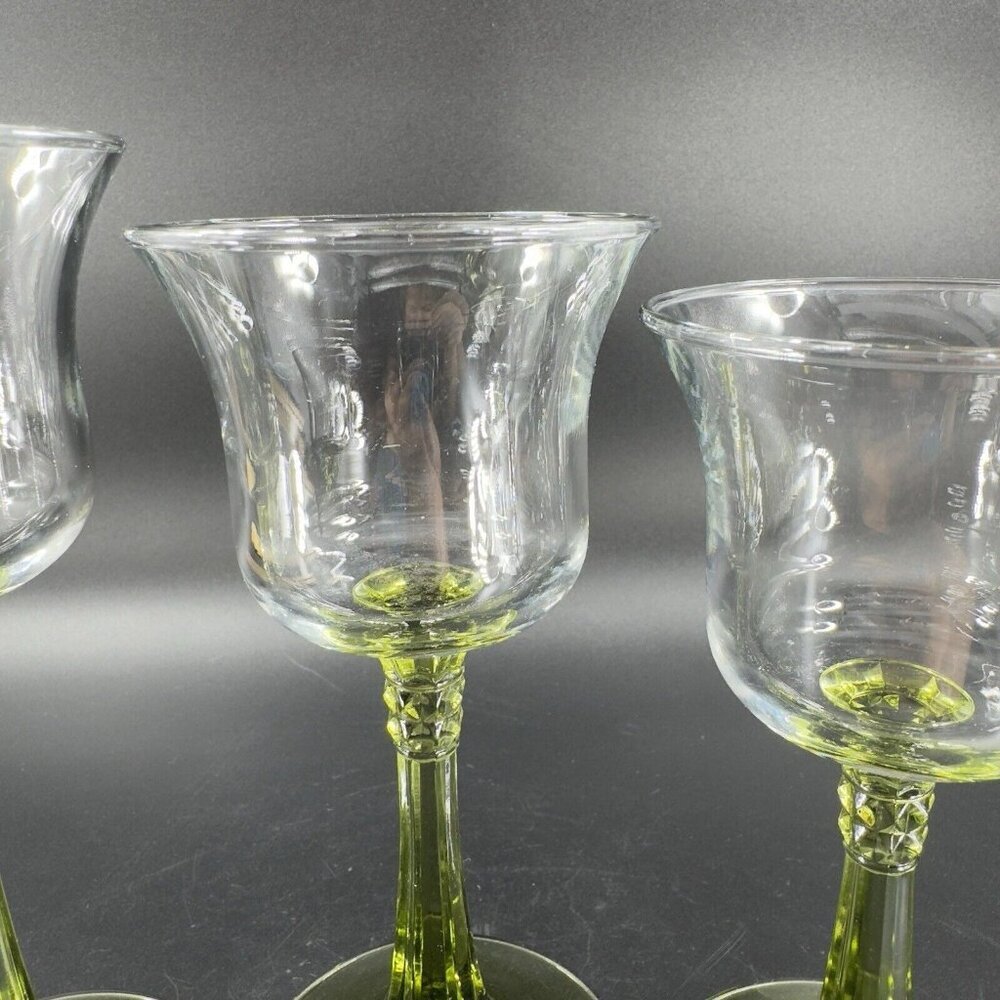 Partylite Glass Votive Candle Holder Set 3 Glass Clear Top And Green Bottom VTG - Picture 10 of 14
